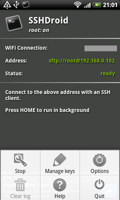 SSHDroid - SSH сервер для Android